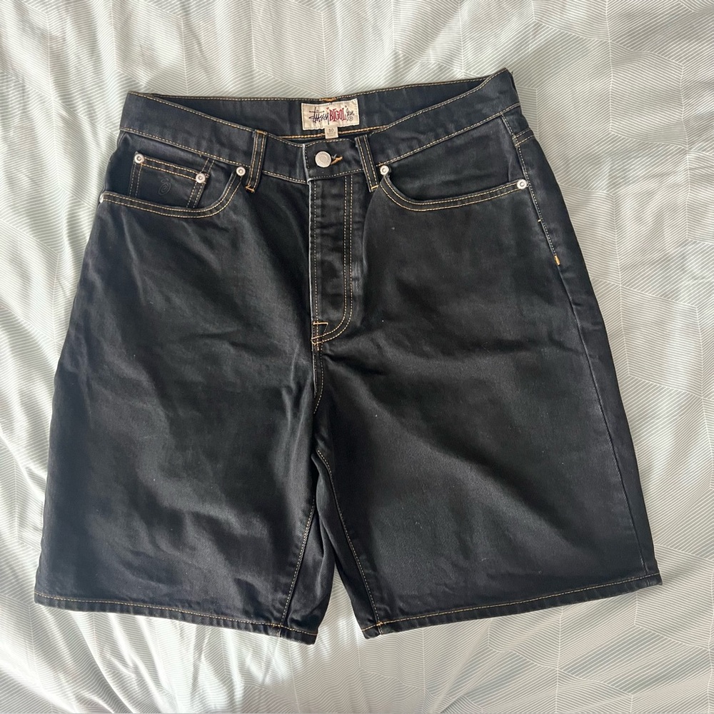 STUSSY Men’s Denim Big Ol Shorts, Washed Black, Size 30